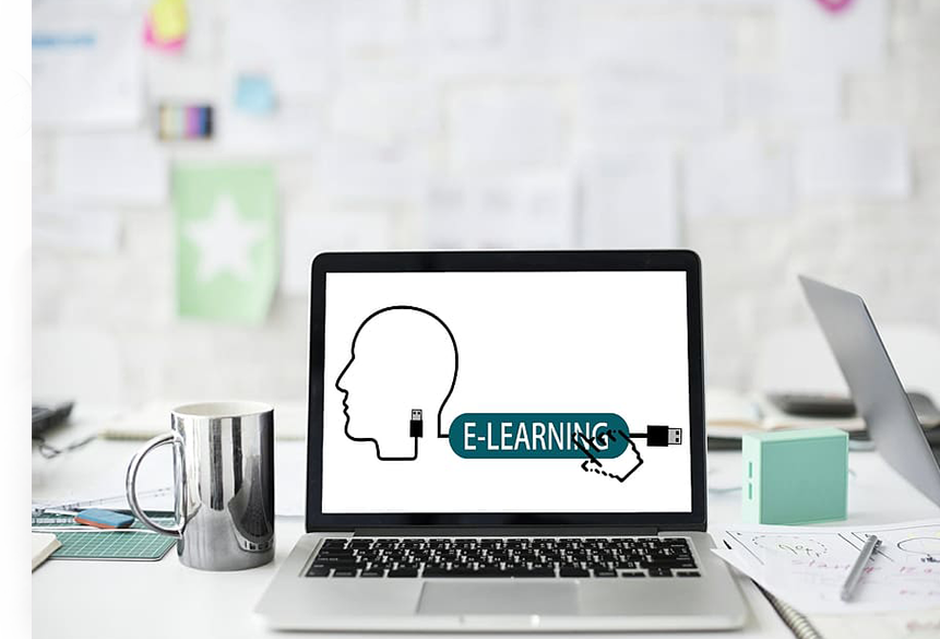 elearning logo on a laptop computer